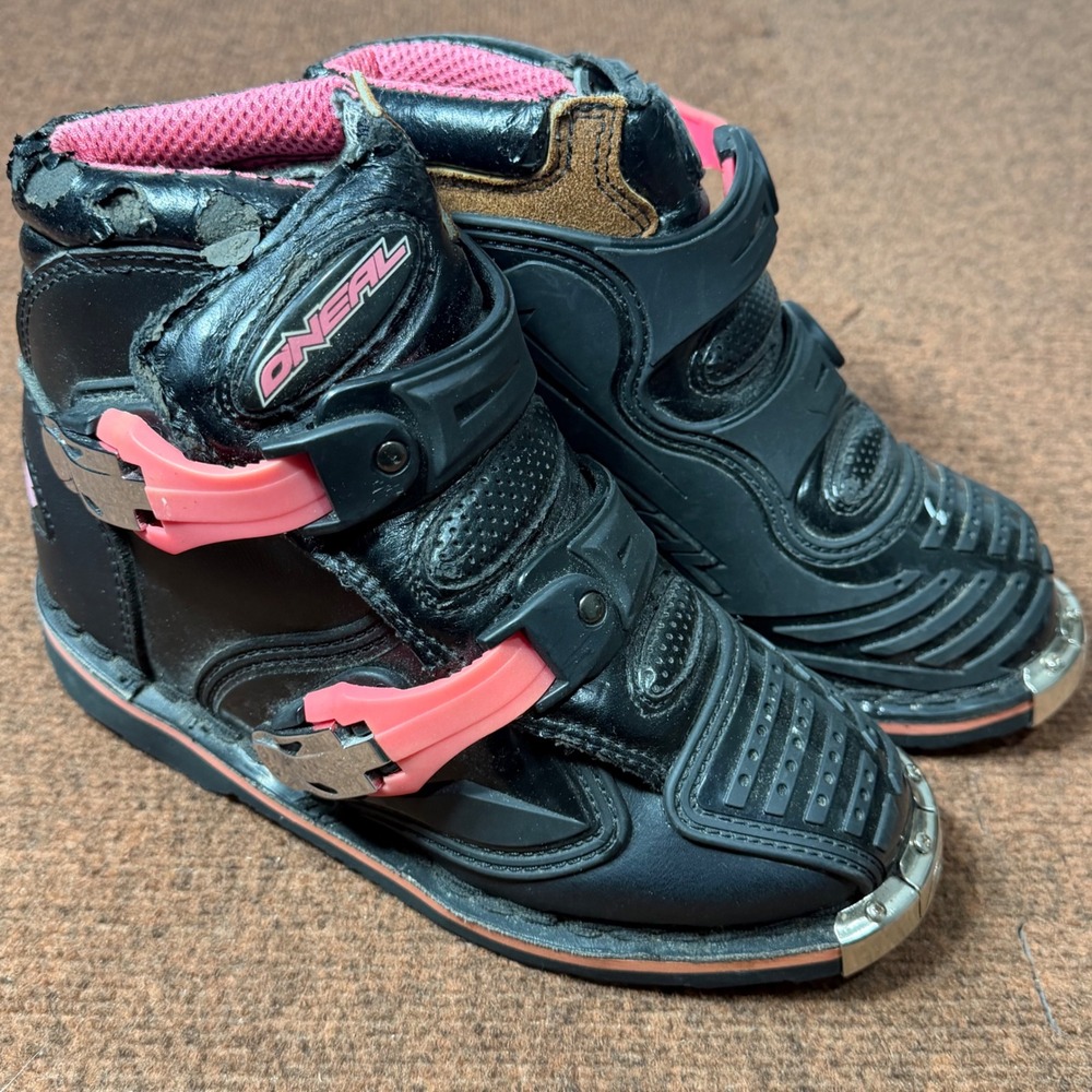 ONeal Shorty Motocross Boots Black Pink Kids Youth Girls 5 002401 Dirt Bike ATV